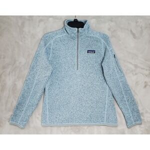 Patagonia Better Sweater Womens Small 1/4 Zip Pullover Jacket Light Blue Fleece